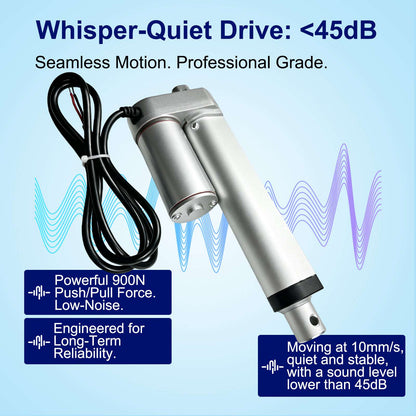 HyHaven HH-LA-U1 900N / 202 lbs Linear Actuator | 12V/24V DC | IP54