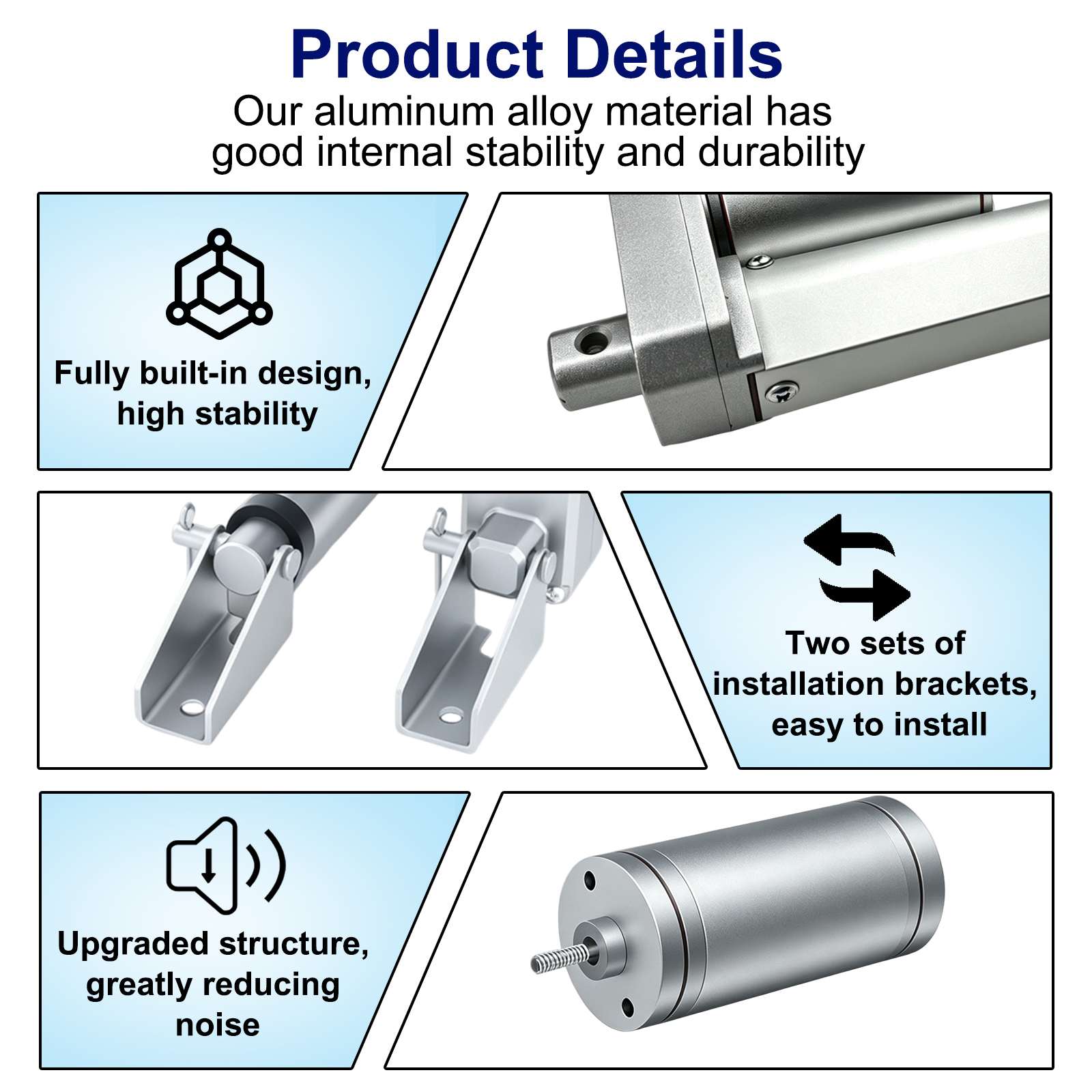 HyHaven HH-LA-U1 900N / 202 lbs Linear Actuator | 12V/24V DC | IP54