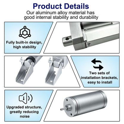 HyHaven HH-LA-U1 900N / 202 lbs Linear Actuator | 12V/24V DC | IP54