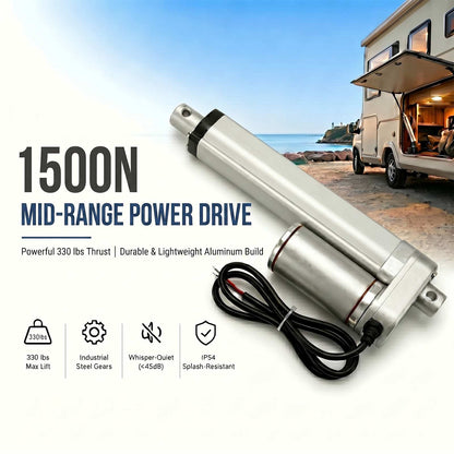 HyHaven HH-LA-U2 1500N / 337 lbs Linear Actuator | 12V/24V DC | IP54