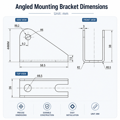 HyHaven angled linear actuator mounting bracket
