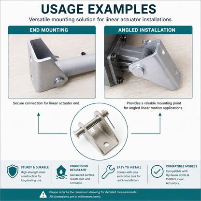 HyHaven angled linear actuator mounting bracket