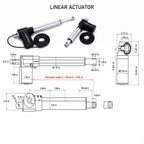 HyHaven 12V/24V Heavy Duty Linear Actuator 1320 lbs - 5mm/s IP54 Waterproof for Industrial, RV, Solar Tracker & Window Opener