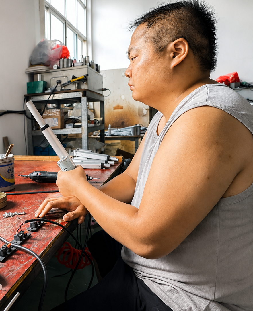 Quality inspection of actuator units before shipment